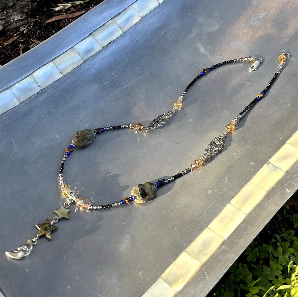 ☆Collection I Rosary-style Moon necklace